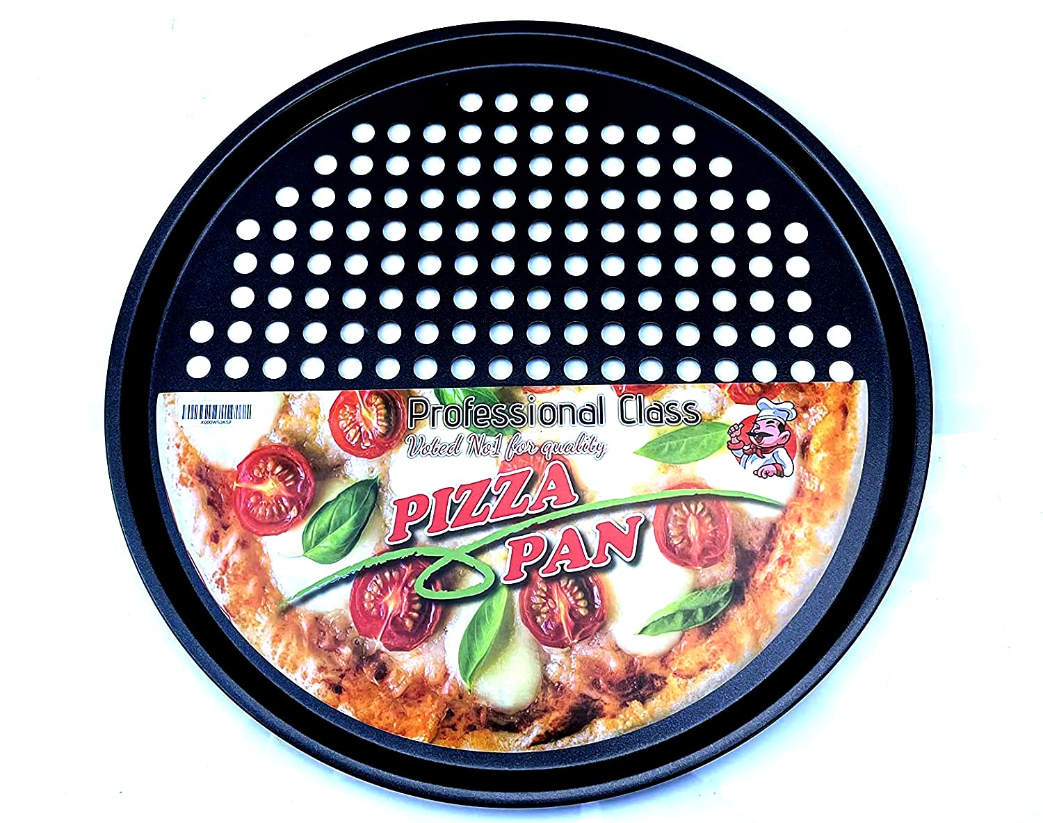 Pizza Pan with holes -Nonstick Carbon Steel Pizza Pan, Pizza pans，Pizza Tray Bakeware Perforated Round For Home Kitchen - PROFESSIONAL CLASS 32.5CM Diameter 12 3/4" INCHES with Fast Crisp Technology