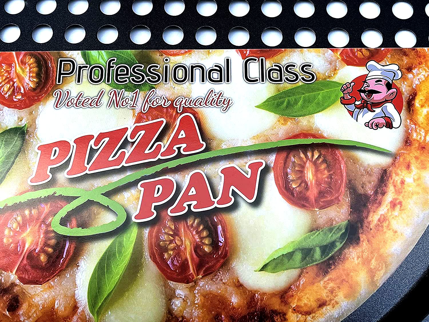 Pizza Pan with holes -Nonstick Carbon Steel Pizza Pan, Pizza pans，Pizza Tray Bakeware Perforated Round For Home Kitchen - PROFESSIONAL CLASS 32.5CM Diameter 12 3/4" INCHES with Fast Crisp Technology