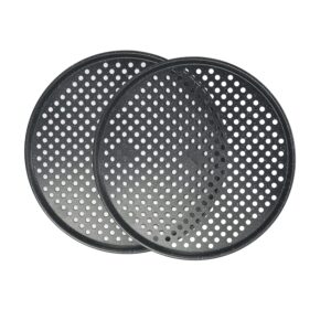 14 inch pizza pan with holes 2 pack perforated pizza tray carbon steel crisper pan non stick pizza pan for oven