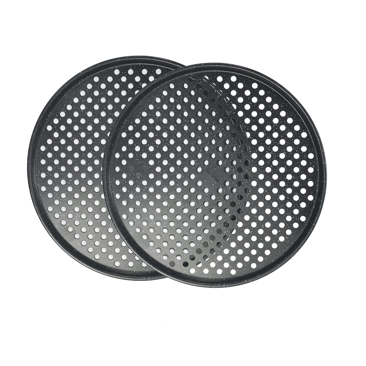 14 inch Pizza Pan with holes 2 pack perforated Pizza Tray Carbon Steel Crisper Pan Non stick Pizza pan for oven