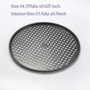 14 inch Pizza Pan with holes 2 pack perforated Pizza Tray Carbon Steel Crisper Pan Non stick Pizza pan for oven