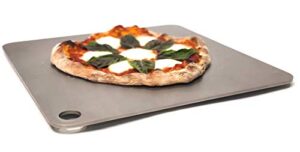 thermichef by conductive cooking - square pizza steel plate for oven cooking and baking (3/8" deluxe, 16”x16” square) - made in usa