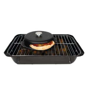 Boska Stainless Steel Pizza Baker - Cast Iron Pizza Pan - For Cooking, Baking, Grilling - Durable, Even-Heating, and Versatile Kitchen Cookware - Dual Handle Pan