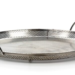 RSVP International Endurance® Stainless Steel Precision Pierced Pizza Pan, 11.5" | Use on Grill or Oven | Brown Crispy Crust Without Burning Pizza | Dishwasher Safe