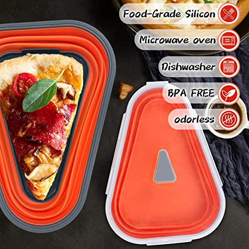 Farisod Pizza Storage Container Expandable,Pizza Container with 5 Microwavable Serving Trays,Adjustable Pizza Slice Container,Easy to Organize Pizza Storage, Saving Space,Microwave Safe (Black)