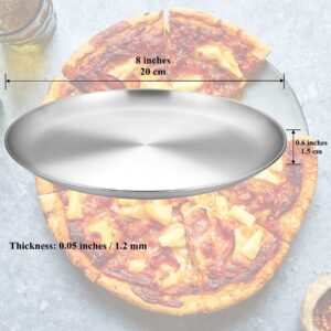 WEZVIX Stainless Steel Pizza Pan 8-Inch Set of 6, Pizza Baking Pan Pizza Tray Round Pizza Baking Sheet Oven Tray, Non-stick & Dishwasher Safe