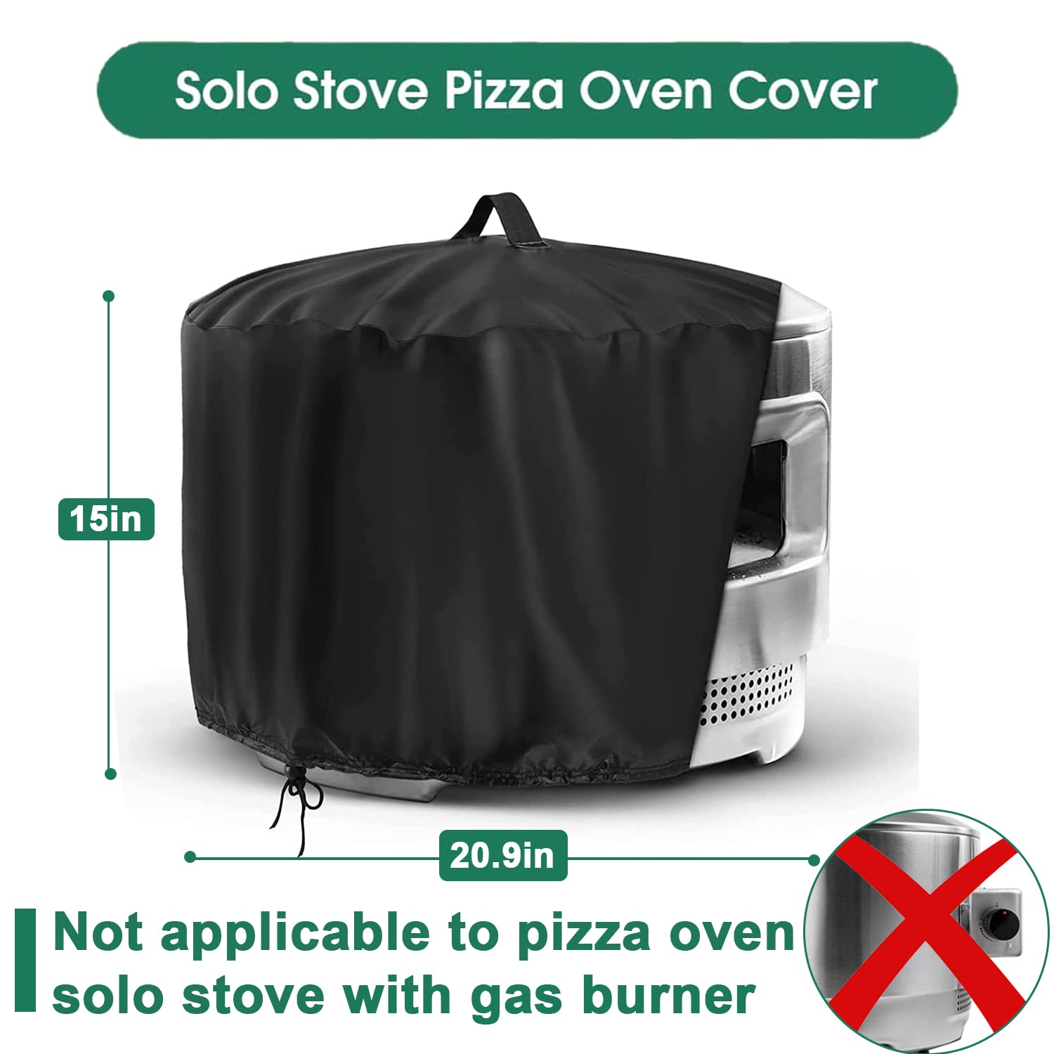 Rilime Cover for Solo Stove Pizza Oven,Waterproof Cover for Solo Stove Pi Pizza Oven Outdoor,Wood Burning Pizza Oven Accessories,Black