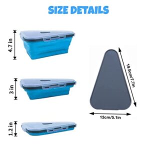 Reusable Pizza Storage Container Collapsible Expandable with 5 Microwavable Serving Trays, Adjustable Pizza Slice Container to Organize and Save Space, Microwave Dishwasher Safe (Blue Color)