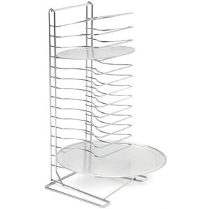 american metalcraft 19029 chrome-plated steel standard pizza rack, 15 slots, silver