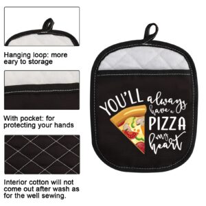 Pizza Lover Gift Pizza Themed Oven Pads Pot Holder with Pocket You’ll Always Have A Pizza My Heart for Friends (Pizza My Heart)