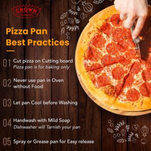 Crown Pizza Pans 14 inch, 2 Pack, Sturdy, Rust Free, Pure Aluminum, Made in Canada, 14" Pizza Plates