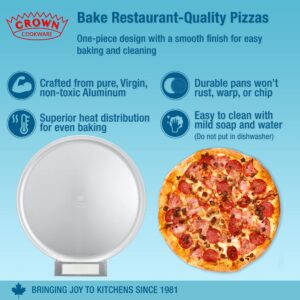Crown Pizza Pans 14 inch, 2 Pack, Sturdy, Rust Free, Pure Aluminum, Made in Canada, 14" Pizza Plates