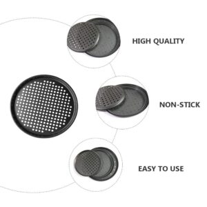 DOITOOL 1PCS Round Pizza Pan Nonstick 11 Inch Pizza Pan with Holes,Pizza Baking Pan for Oven Baking Supplies (Black,28x28x1cm)
