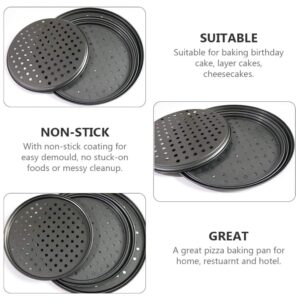 DOITOOL 1PCS Round Pizza Pan Nonstick 11 Inch Pizza Pan with Holes,Pizza Baking Pan for Oven Baking Supplies (Black,28x28x1cm)