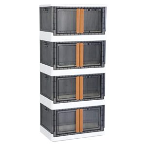 Storage Cabinet - Room Organizer, Plastic Shelves Organizer, Storage Bins with Lids, Collapsible Outdoor Storage Box, 19 Gal Office Organization, Stackable Bookshelf, 4 Pack Cube Storage Organizer