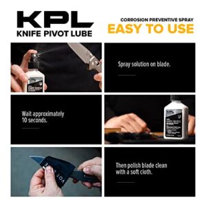 KPL KNIFE SHIELD - Corrosion Preventive Knife Cleaner Food Safe Protectant for Preventing Rust and Degreaser Oil Polisher skin-friendly Water Based Cleanser, 4 FL OZ