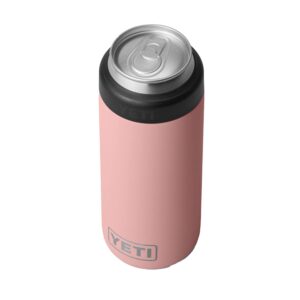yeti rambler 12 oz. colster slim can insulator for the slim hard seltzer cans, sandstone pink