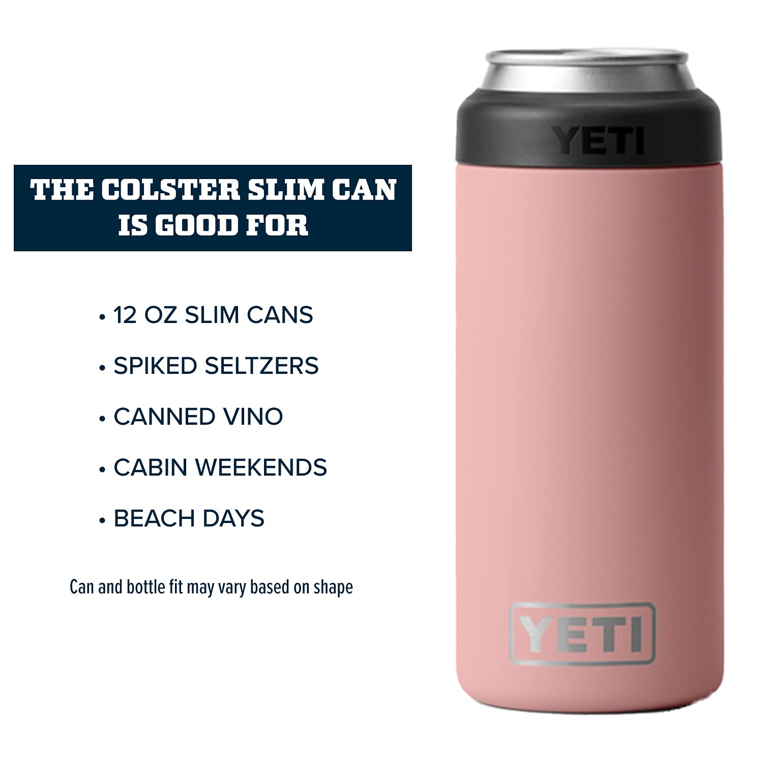 YETI Rambler 12 oz. Colster Slim Can Insulator for the Slim Hard Seltzer Cans, Sandstone Pink