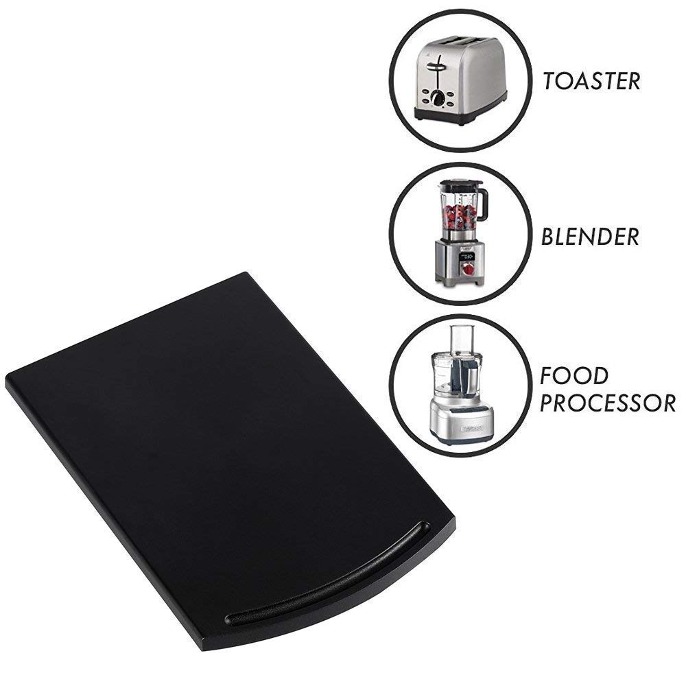 1 PCS Coffee Maker Trays, Kitchen Caddy Sliding Coffee Tray Mat, 12'' Under Cabinet Appliance Coffee Maker Toaster Countertop Storage Moving Slider with Smooth Rolling Wheels