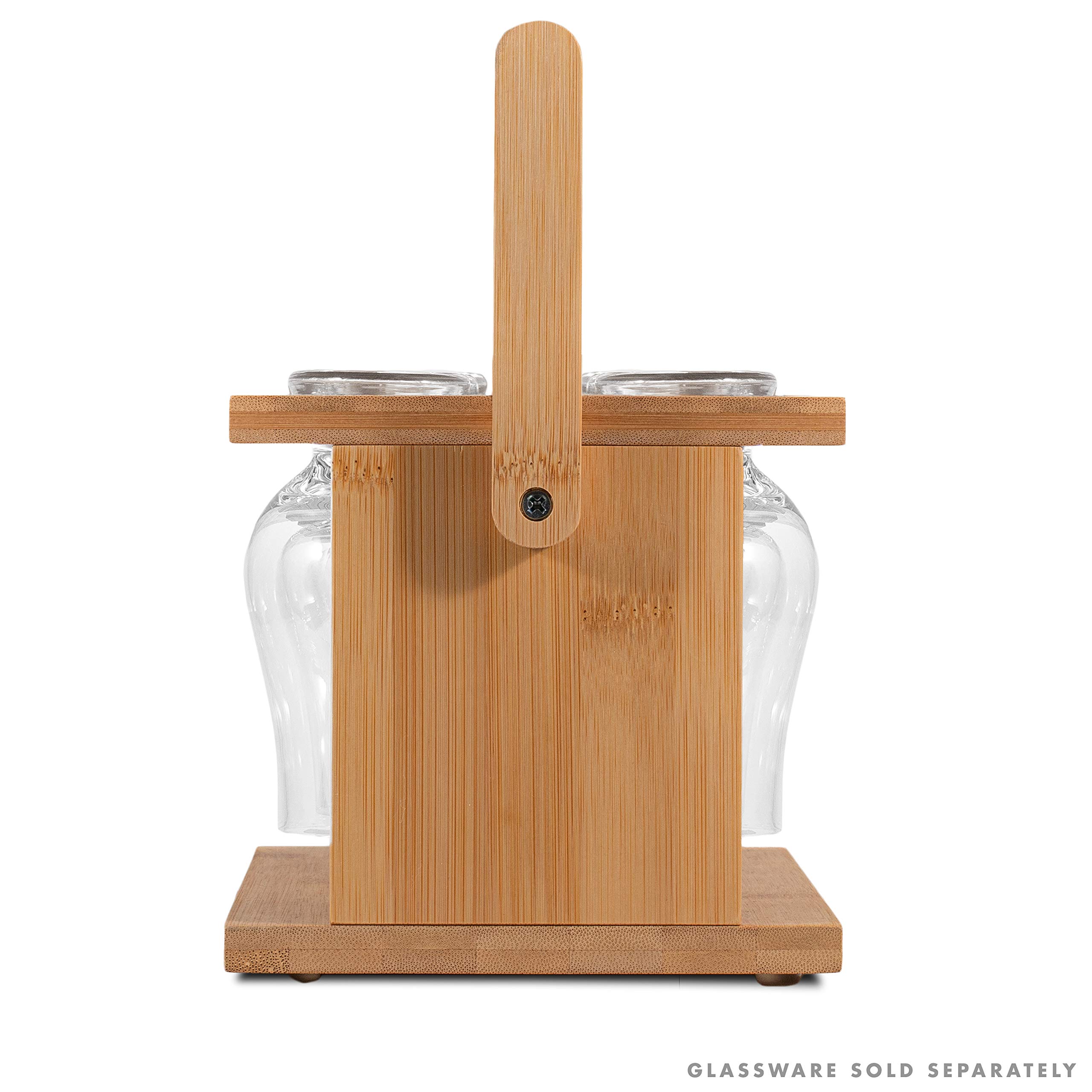 CairnCaddy Bamboo Whiskey Glass Holder - Carrier and Drying Rack for Whisky Tasting Glassware