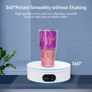 maieray Turner Cup Motorized Rotating Display Stand for Epoxy Glitter Tumbler, 360°Automatic Mute Rotating Turntable for Photography Products, Tumbler Mugs Making Supplies Spinner USB 4.72in