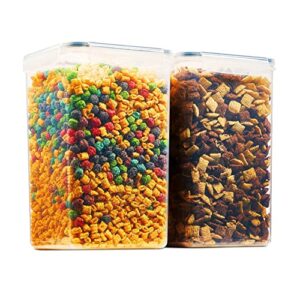 2 Pack Extra Large Airtight Food Storage Containers - 6.5L / 220 Oz BPA Free Clear Plastic Kitchen and Pantry Organization for Flour, Sugar, Rice & Baking Supply - Labels, Marker & Spoon Set