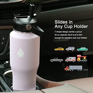 SENDESTAR Water Bottle 32oz-64 oz,2 Lids(Straw lid),Wide Mouth Stainless Steel Vacuum Insulated Double Wall Keep Liquids Cold or Hot All Day,Sweat Proof Sport Design (32 oz, 32oz-Lilac)