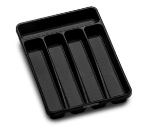 madesmart premium antimicrobial classic mini silverware tray, soft grip, non-slip kitchen drawer organizer, 5 compartments, multi-purpose home