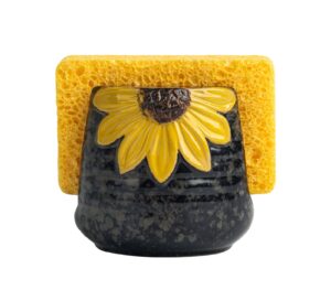 gabroc sunflower sponge holder for kitchen sink kitchen dish sponge holder ceramic kitchen sink sponge holder yellow sink caddy kitchen sink organizer decor for kitchen