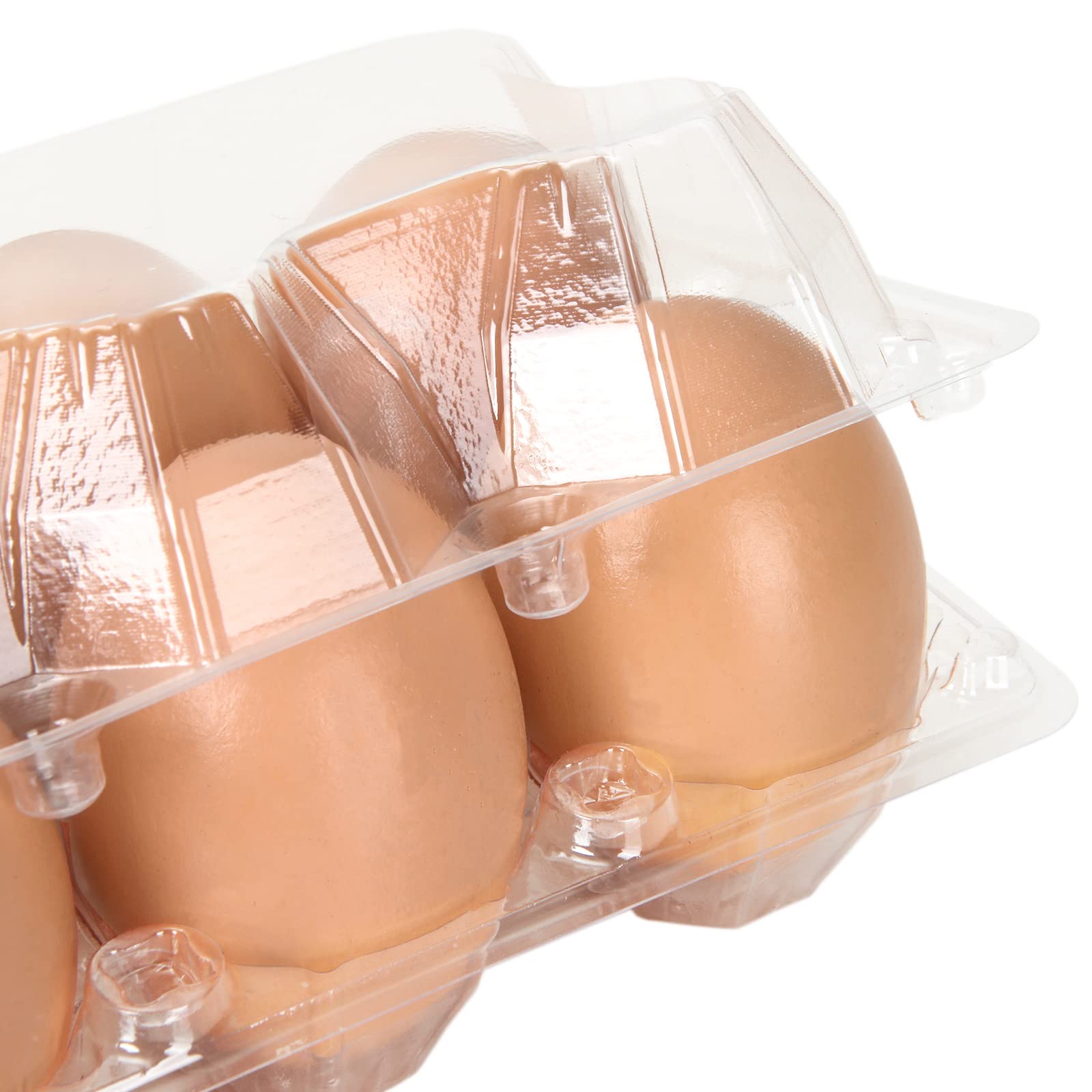 DAJAVE 100 Pack Plastic Egg Cartons, Clear Egg Cartons Cheap Bulk, Holds up for 6 Eggs Securely, Plastic Egg Holder for Family, Pasture, Farm Markets Display(Medium)