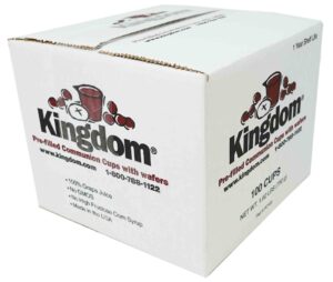 kingdom prefilled communion cup with wafers(100 ct-red juice) sealed in a single-serving container with 1-year shelf life, perfect for holy eucharist celebration in hospitals, summer camps, and more!