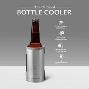 BrüMate Hopsulator Bott'l Insulated Bottle Cooler for Standard 12oz Glass Bottles | Glass Bottle Insulated Stainless Steel Drink Holder for Beer and Soda (Stainless)