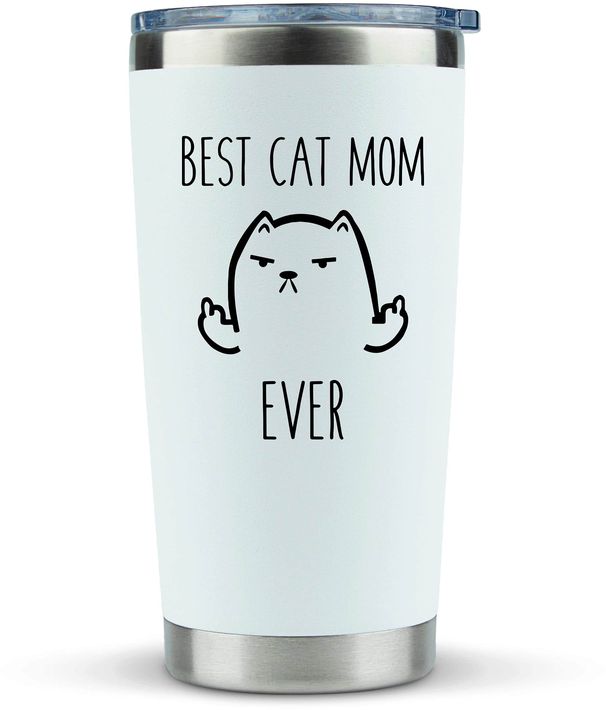 KLUBI Cat Mom Gifts for Women - Travel Mugs/Tumbler - 20oz Mug for Coffee/Tea-Funny Gifts for Cat Themed Things, Lovers, Crazy Cat Lady Gift