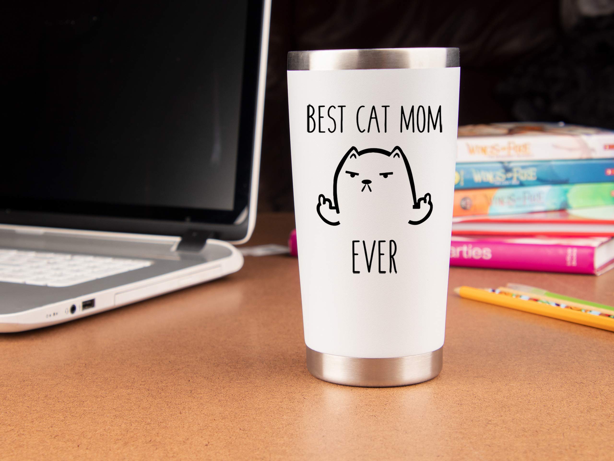 KLUBI Cat Mom Gifts for Women - Travel Mugs/Tumbler - 20oz Mug for Coffee/Tea-Funny Gifts for Cat Themed Things, Lovers, Crazy Cat Lady Gift