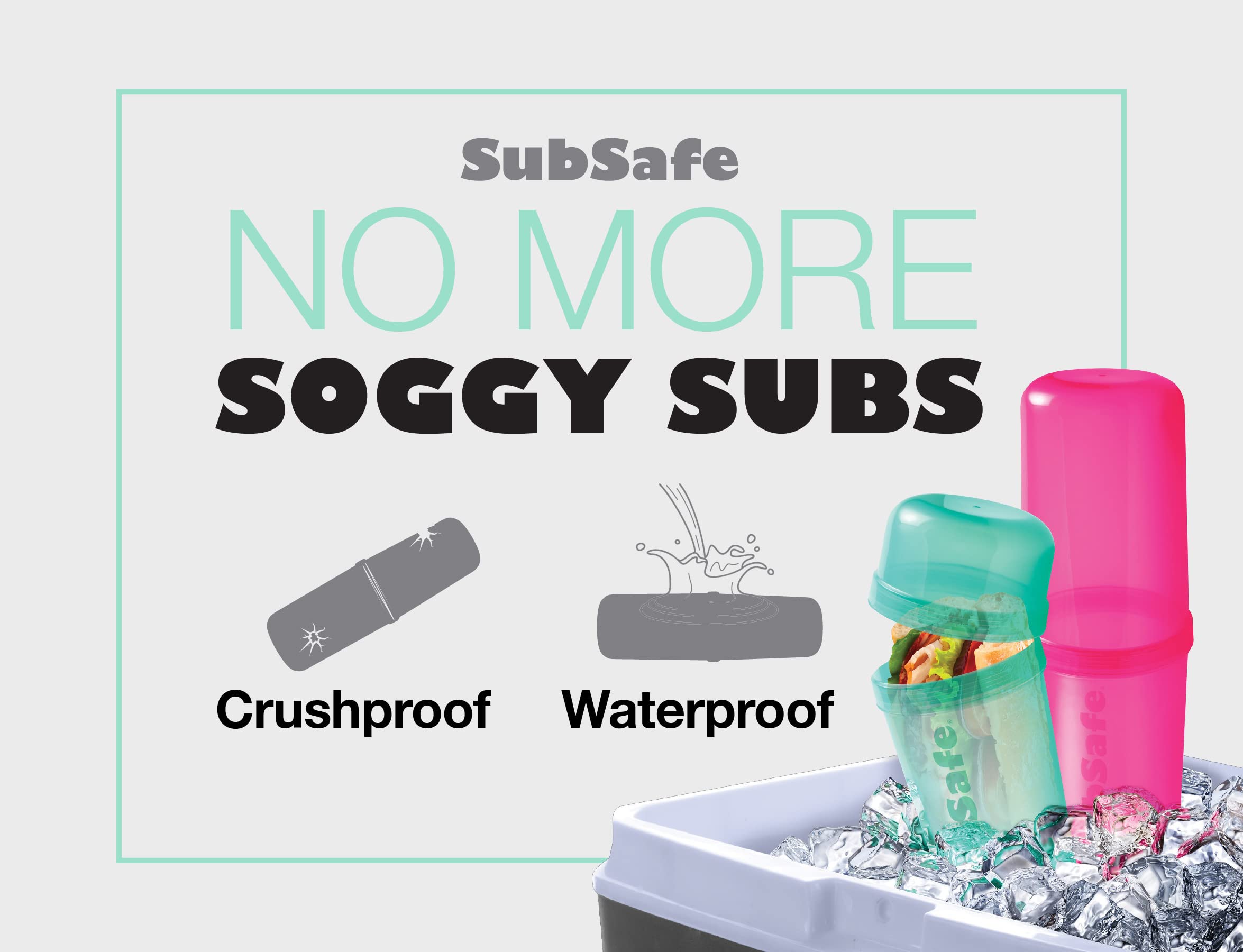 SubSafe Sub Sandwich Container – This Reusable Sandwich Container Keeps Your Sub Safe, Not Soggy – Ideal Boating Accessories and Cooler Accessories – As Seen On Shark Tank, Makes a Great Gift