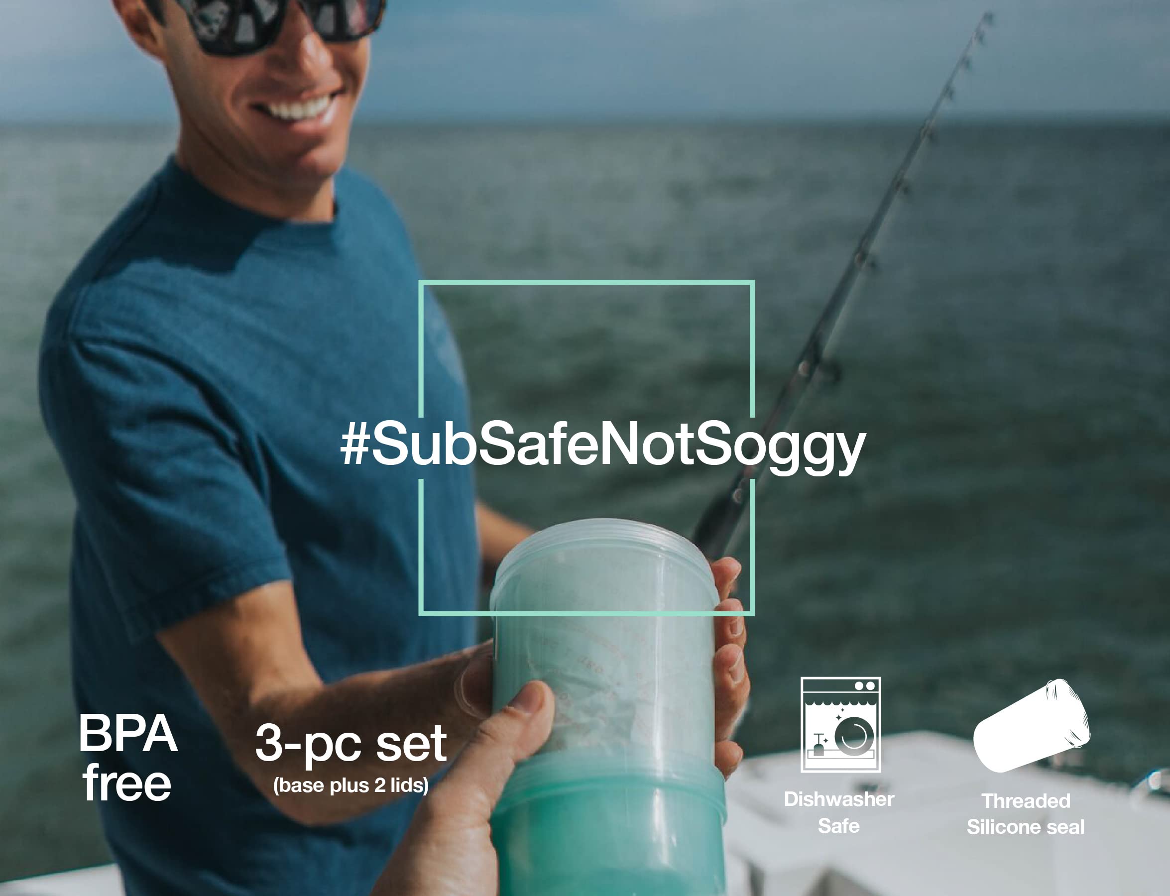 SubSafe Sub Sandwich Container – This Reusable Sandwich Container Keeps Your Sub Safe, Not Soggy – Ideal Boating Accessories and Cooler Accessories – As Seen On Shark Tank, Makes a Great Gift