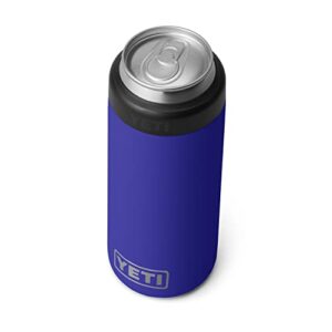 yeti rambler 12 oz. colster slim can insulator for the slim hard seltzer cans, offshore blue