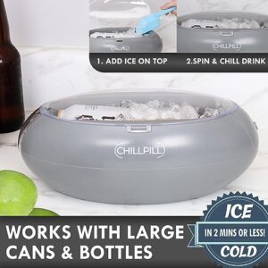 CHILLPILL Instant Beverage Chiller - Universal Can and Bottle Mini Cooler For Drinks - Rapid Chiller for Beer and Soda Lovers - Portable Can Chiller - Personal Small Cooler Accessories