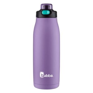 bubba radiant vacuum-insulated stainless steel water bottle with leak-proof lid, rubberized water bottle with chug cap, keeps drinks cold up to 12 hours, 32oz dark lavender