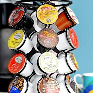 K-Cup Coffee Pod Storage Spinning Carousel Holder - 24 ct, Black