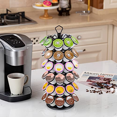 Rice rat K-Cup Storage Coffee Capsules Pod Holder Carousel Capsule Display Storage for k-cup（54 pods-6 tiers）