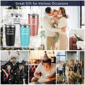 Gtmileo Thank You Gifts, 4 Pack Thank You For Being Awesome Stainless Steel Insulated Travel Tumbler, Appreciation Christmas Gifts for Women Men Coworker Teacher Employee Friends(20oz, Multi Color)