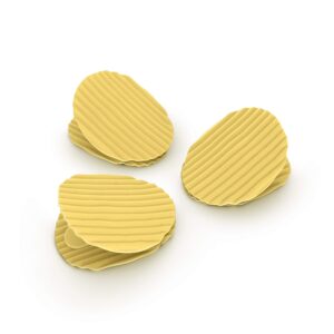 Genuine Fred, POTATO CLIPS - Set of 4 - Wavy Chip Bag Closures, Chip Clips, Bag Clips - Durable Plastic - 2" x 2.25" each - Exclusive Patented Design