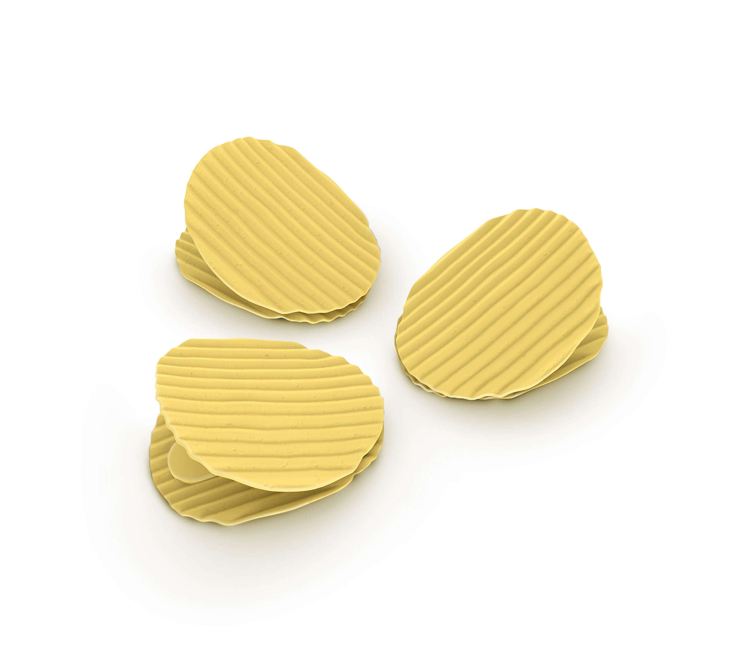 Genuine Fred, POTATO CLIPS - Set of 4 - Wavy Chip Bag Closures, Chip Clips, Bag Clips - Durable Plastic - 2" x 2.25" each - Exclusive Patented Design