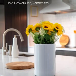 Extra Large Utensil Holder for Kitchen Counter - Ceramic Countertop Utensil Holder for Kitchen Utensils | Kitchen Utensils Holder for Countertop | Includes Microfiber Towel (Utensils Not Included)