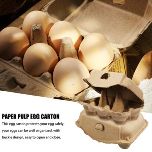 RICHERI 30 Pieces Brown Natural Material Empty Egg Cartons, Each Holds 6 Eggs Egg Baskets For Home, Farm, Market, Camping, Picnic, Travel