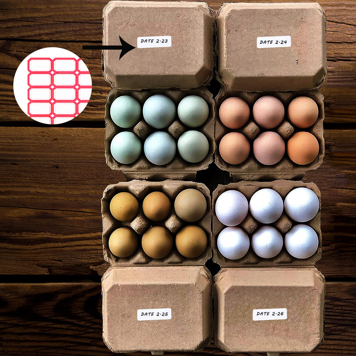 RICHERI 30 Pieces Brown Natural Material Empty Egg Cartons, Each Holds 6 Eggs Egg Baskets For Home, Farm, Market, Camping, Picnic, Travel