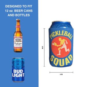 Brew Pants Pickleball Themed Coozies - Great Gift for Any Pickleballer - Premium Neoprene Material - 6 Pack (Standard 12oz Beer/Soda Can) (Design Set 1)