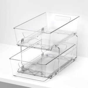 Simple Houseware 2 Tier Basket Drawer Cabinet Pull-Out Organizer, Clear