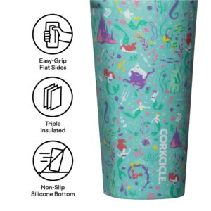 Corkcicle Disney Princess Ariel Tumbler Triple Insulated Stainless Steel Travel Mug, BPA Free, Keeps Beverages Cold for 9 Hours and Hot for 3 Hours, 16 oz